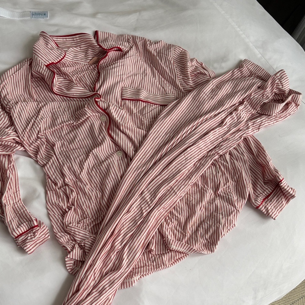 Eberjey Red and White Striped Pajama Set